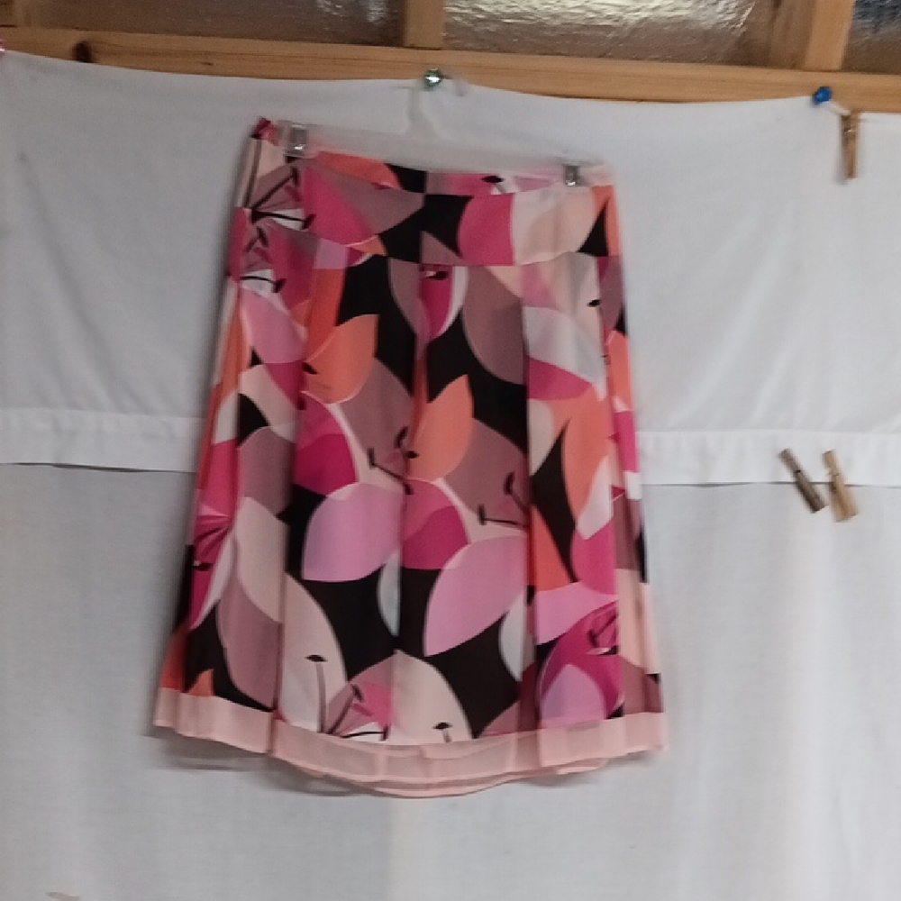 Worthington A-Line Skirt in Pink and Black Floral